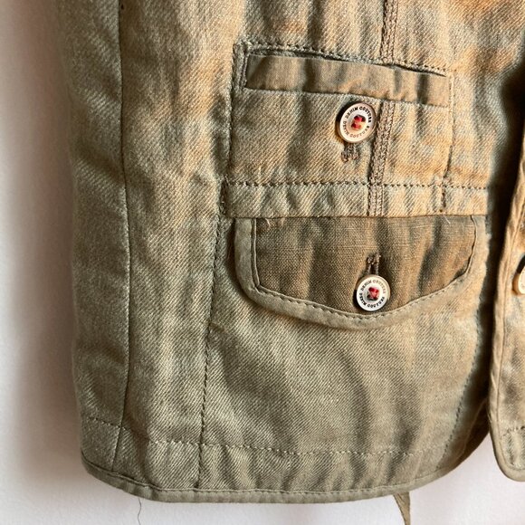 BRAND NEW - Zara Man Green Linen Vest Jacket (Size Small) - Picture 9 of 10